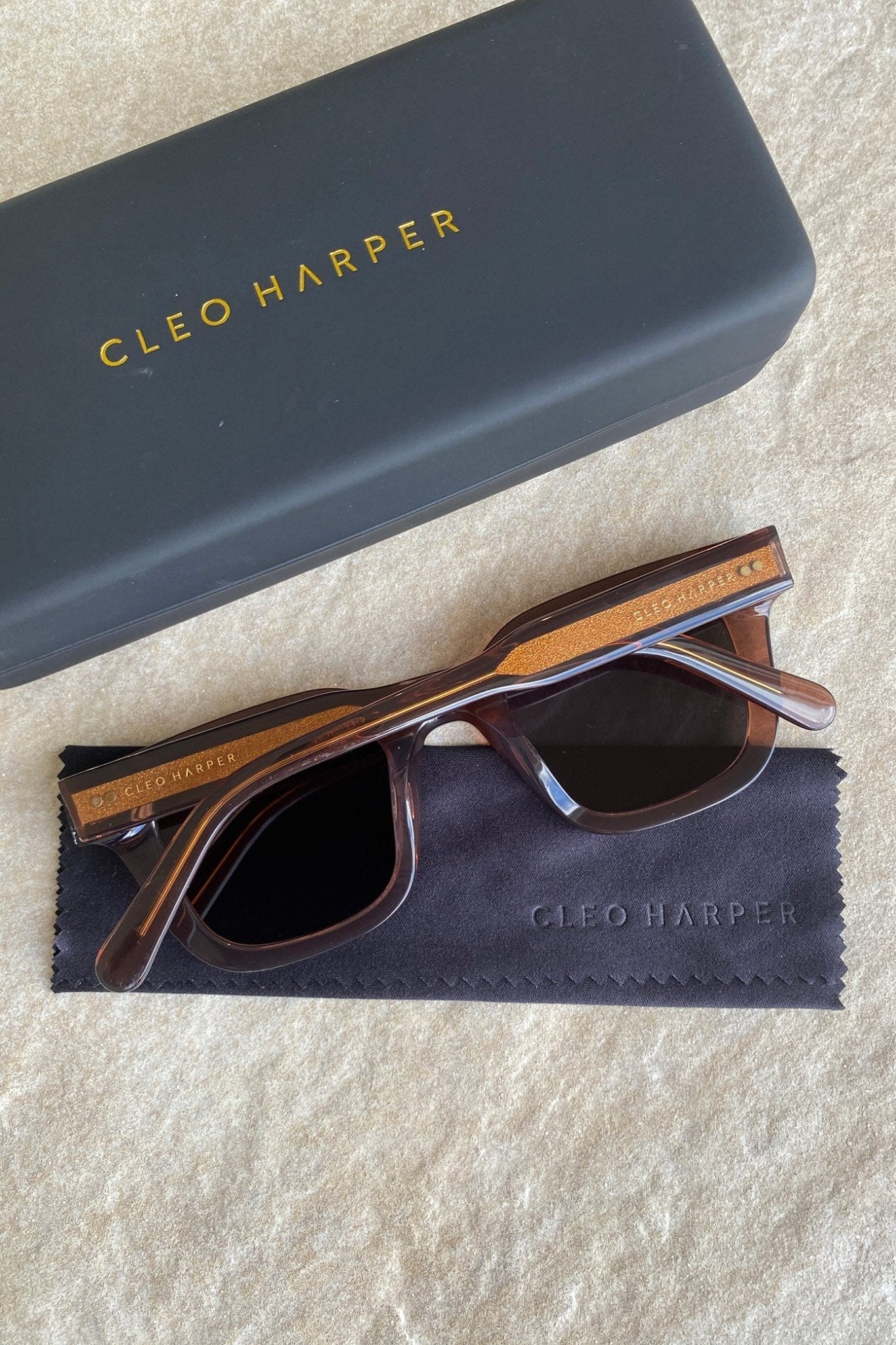 02 Sunglasses - Suede - Cleo Harper