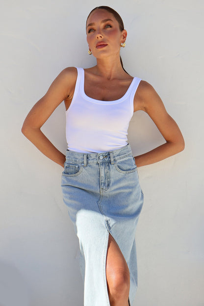 Ryder Denim Skirt - Light Wash