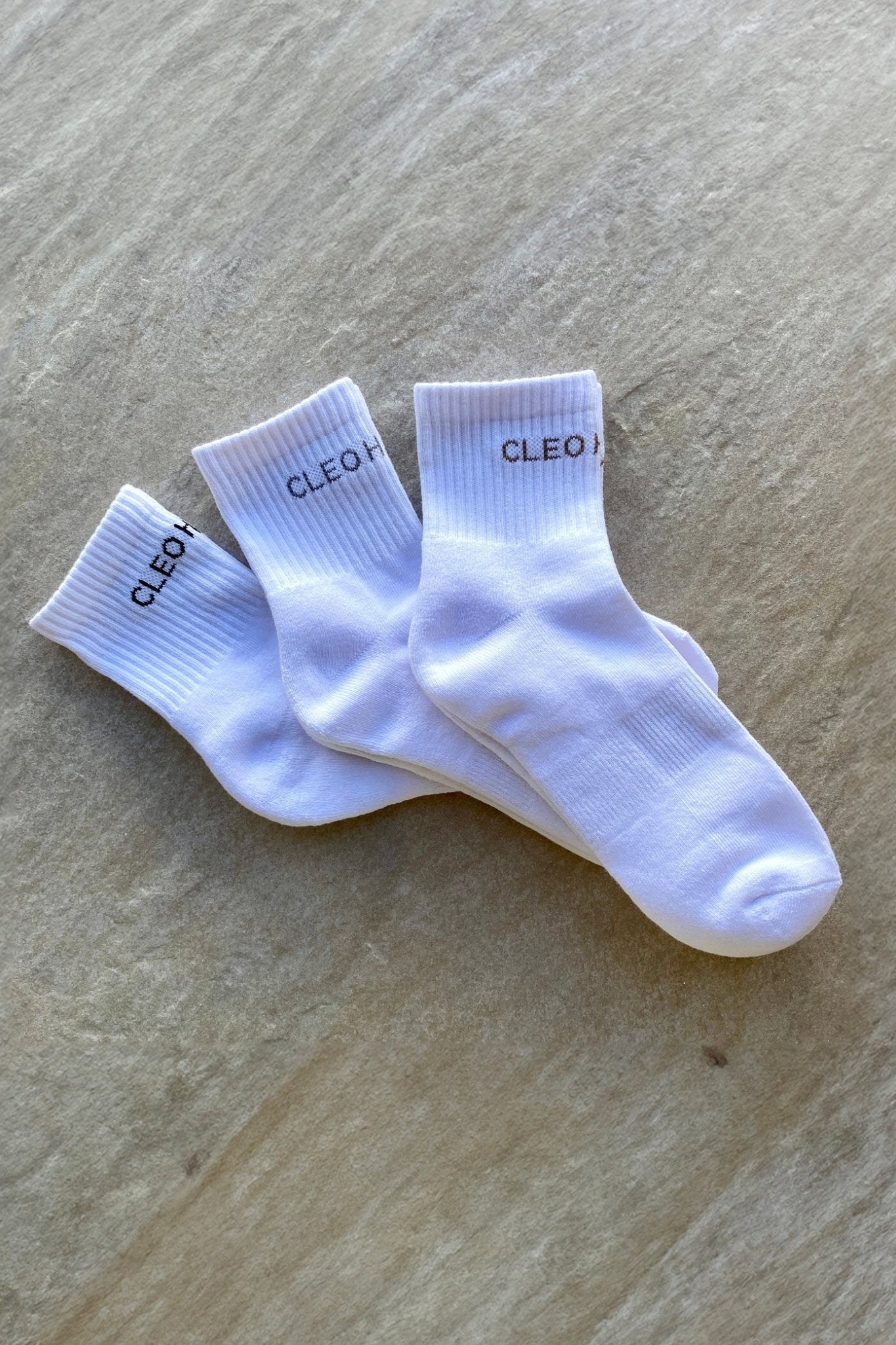 Classic Socks 3 Pack - Extra Short - White - Cleo Harper