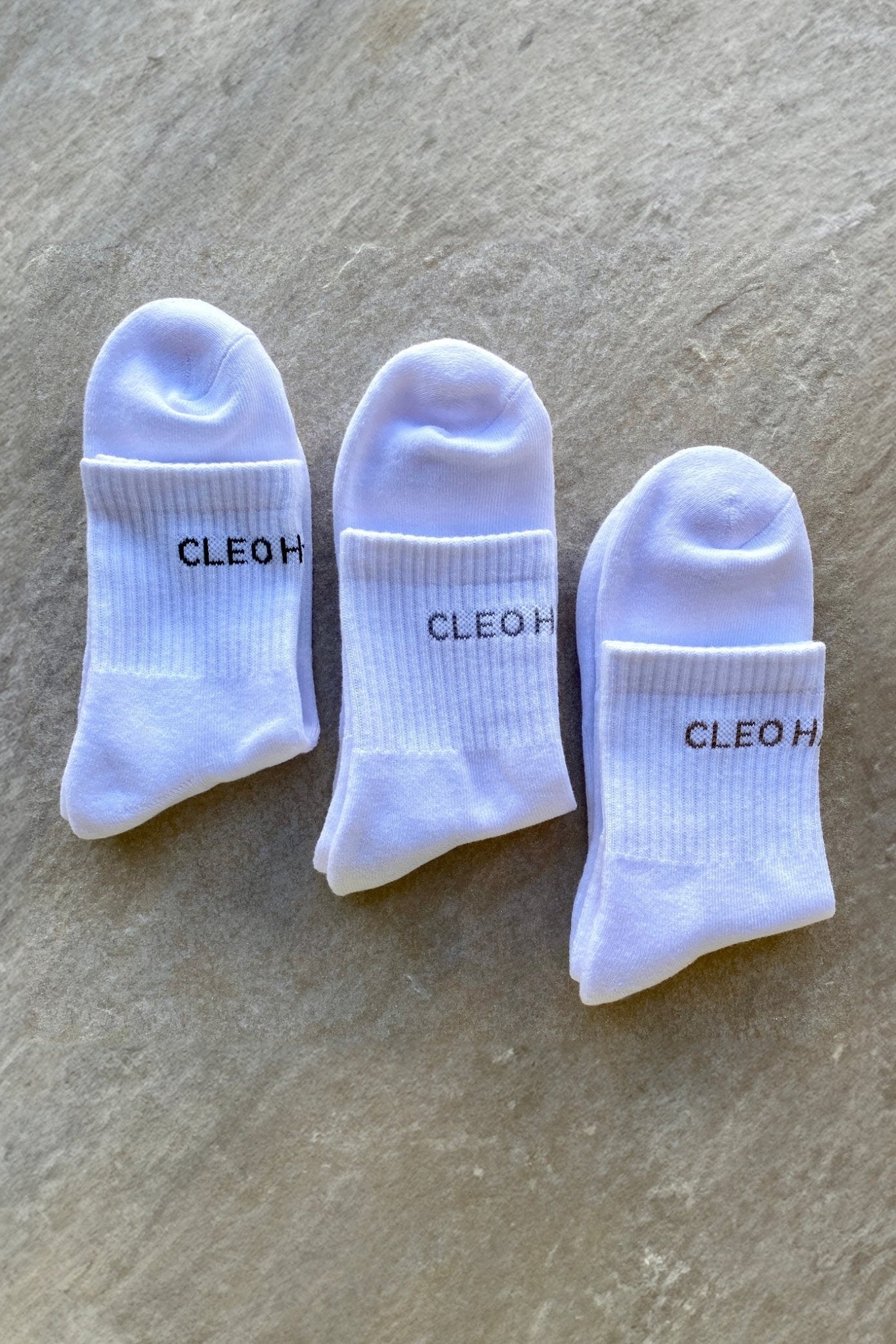 Classic Socks 3 Pack - Extra Short - White - Cleo Harper