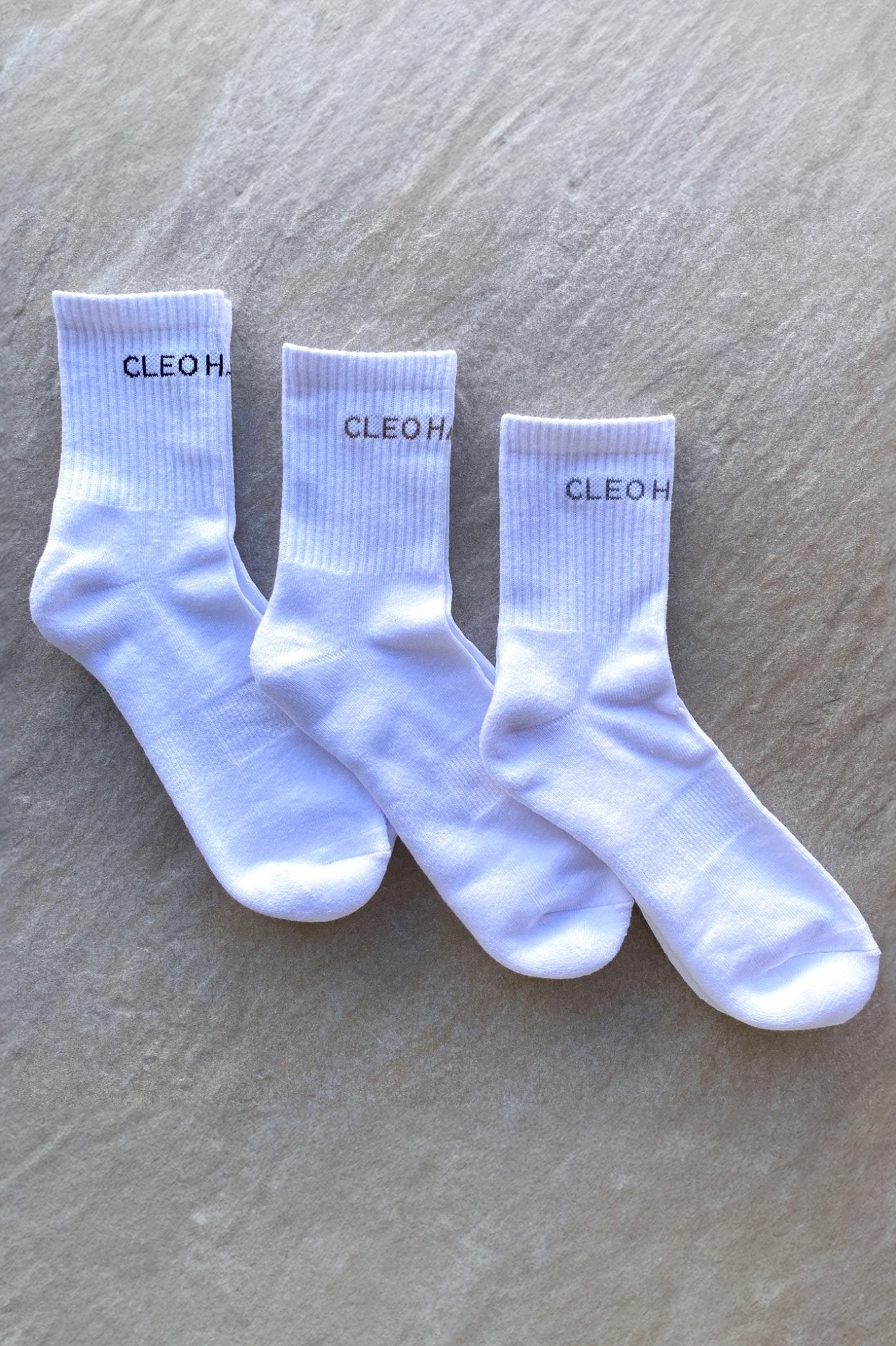 Classic Socks 3 Pack - Short - White - Cleo Harper