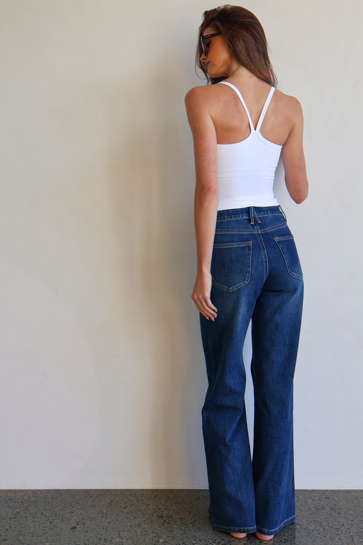Palazzo Wide Leg Jean - Dark Denim