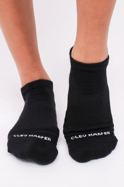 Grip Socks 2 Pack - Ankle - Black / White
