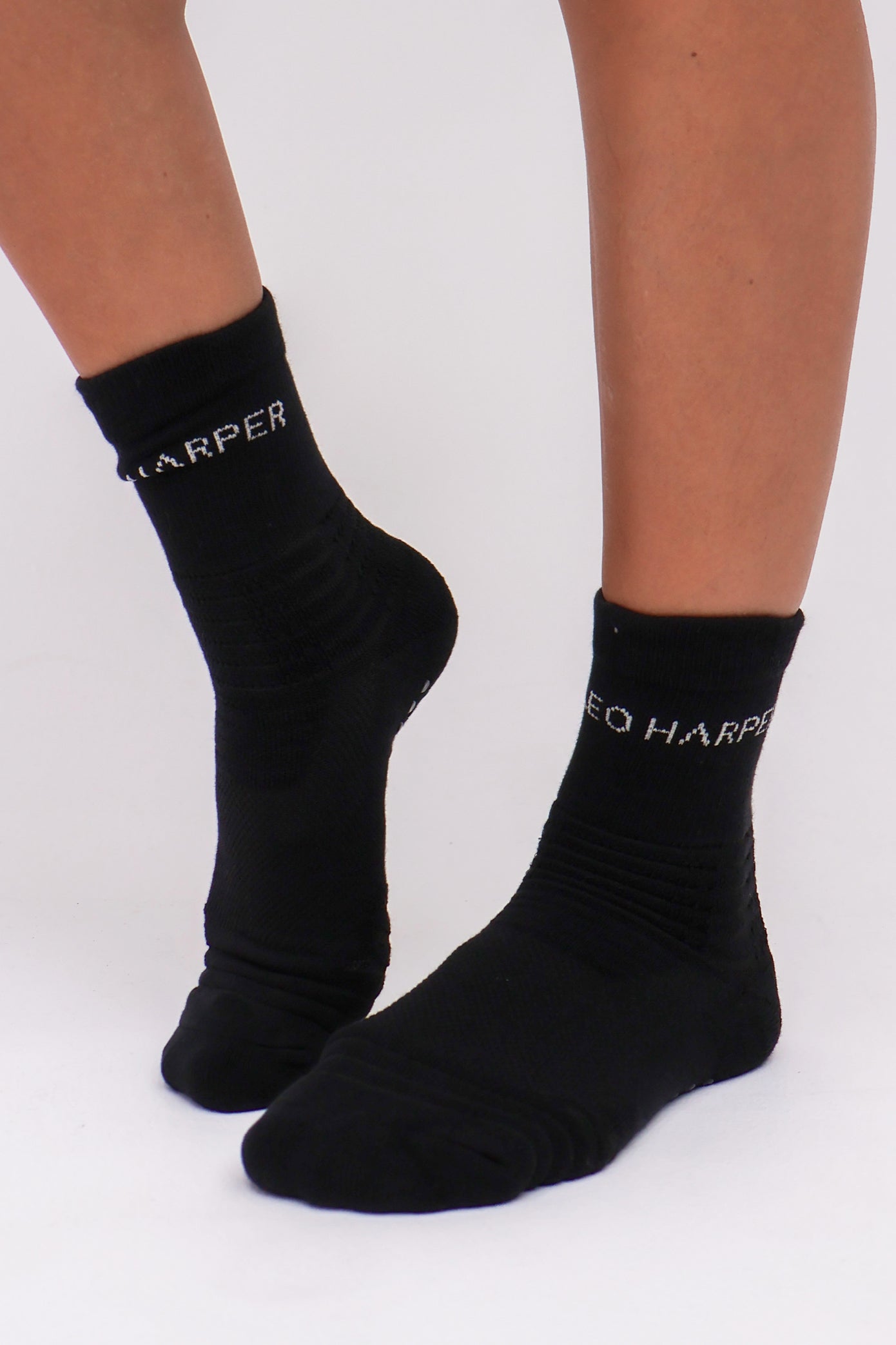 Grip Socks 2 Pack - Crew - Black / White