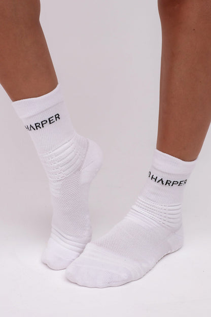 Grip Socks 2 Pack - Crew - Black / White