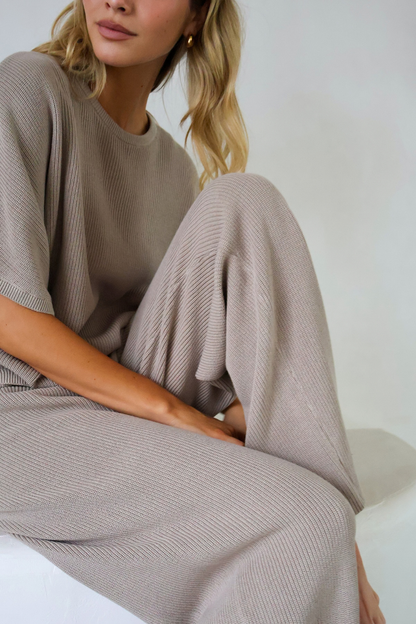 Norfolk 100% Cotton Knit Pant - Sand