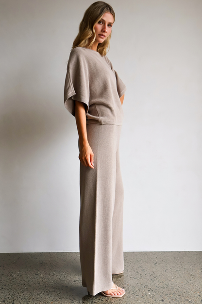 Norfolk 100% Cotton Knit Pant - Sand