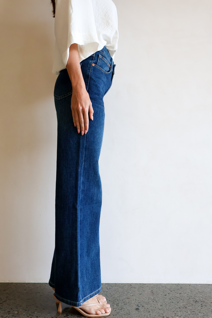 Palazzo Wide Leg Jean - Dark Denim