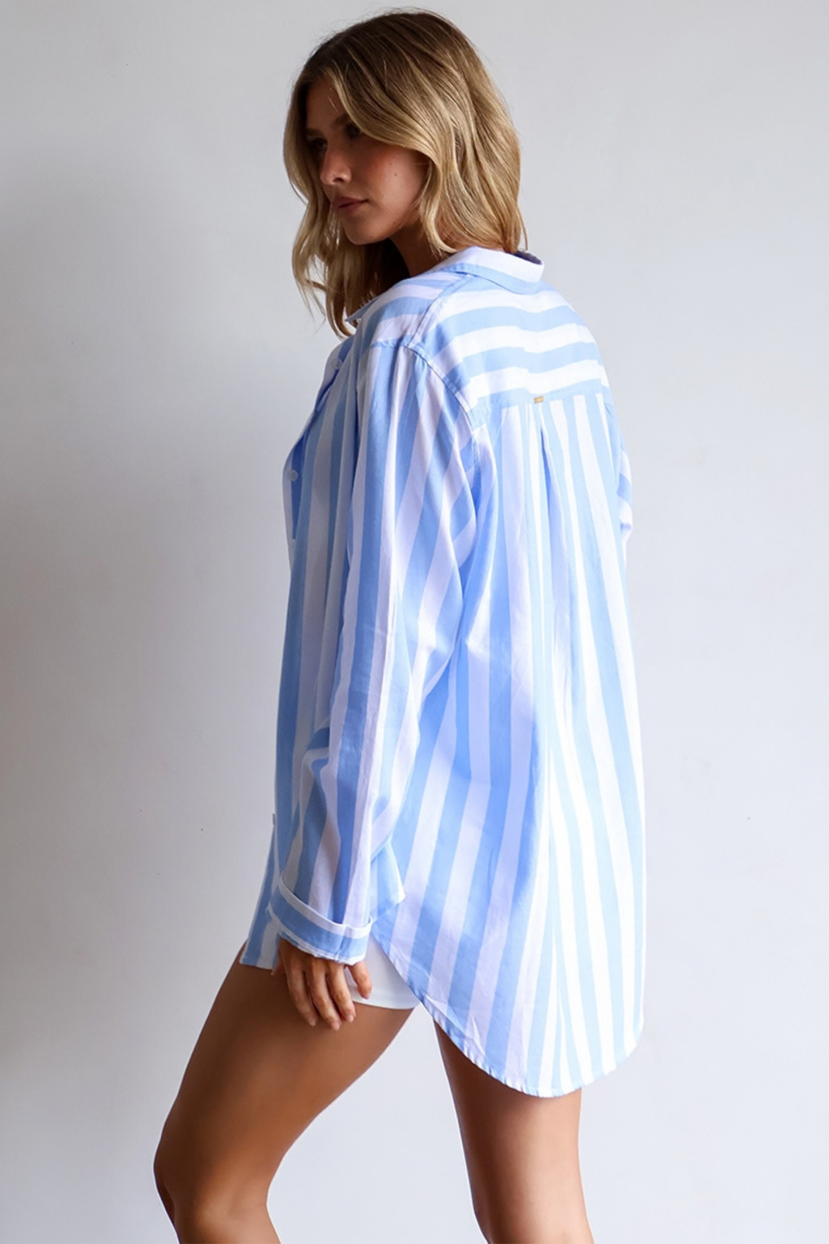 Mabelle 100% Cotton Shirt - Blue Stripe