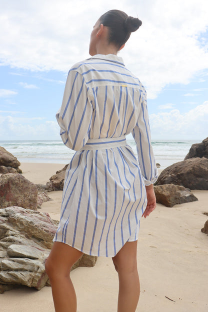 Mykonos Dress - Blue Stripe