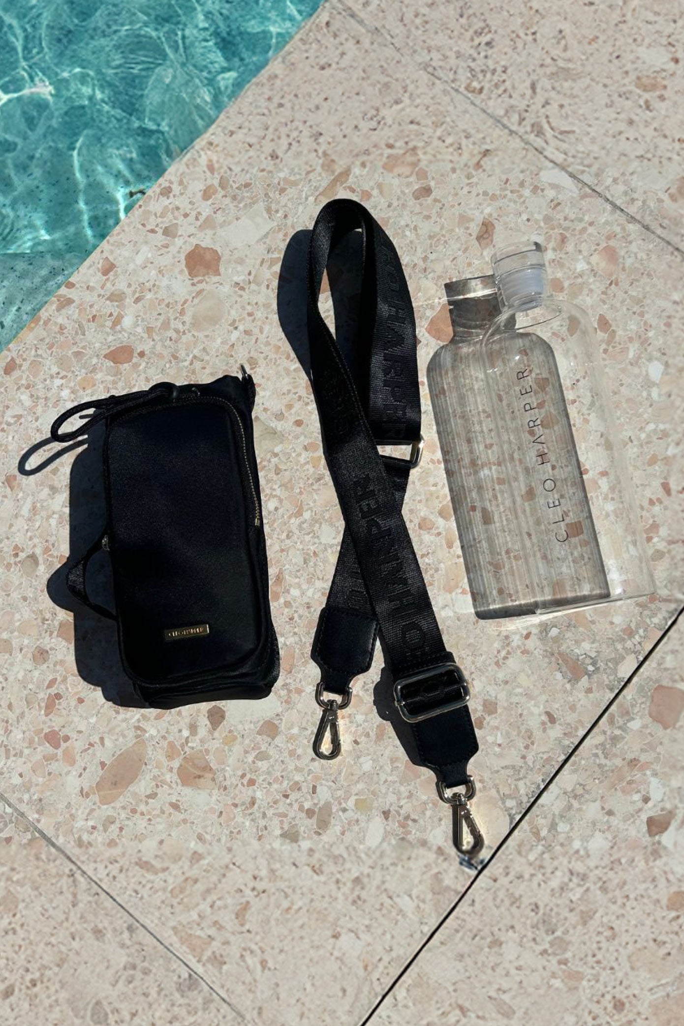 Water Bottle Bag & Bottle - Black