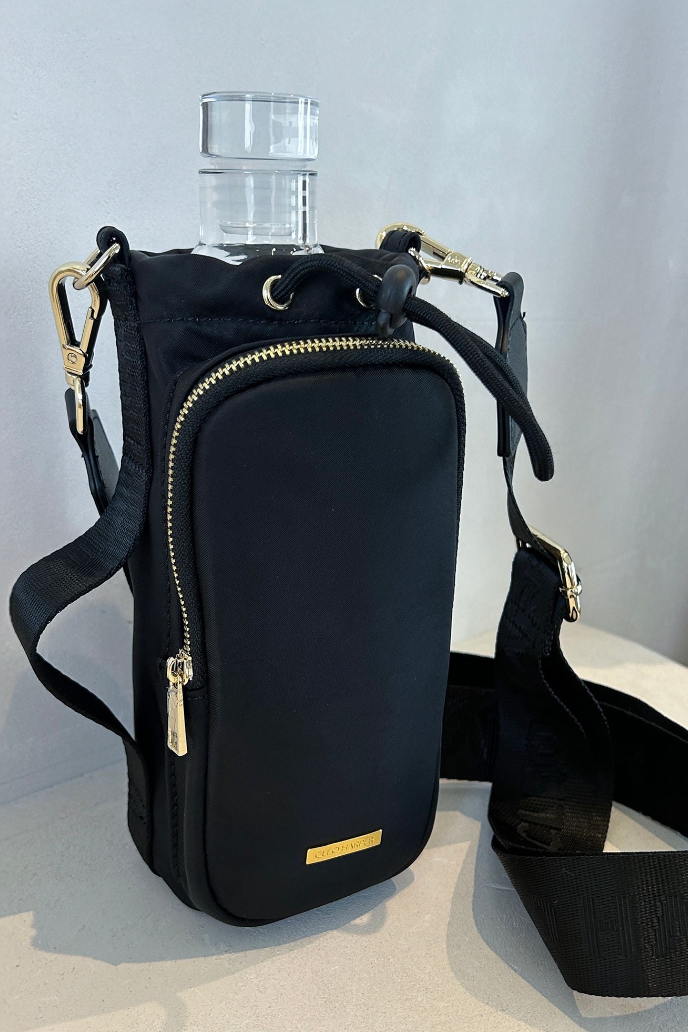 Water Bottle Bag Bottle Black – Cleo Harper - Main Image