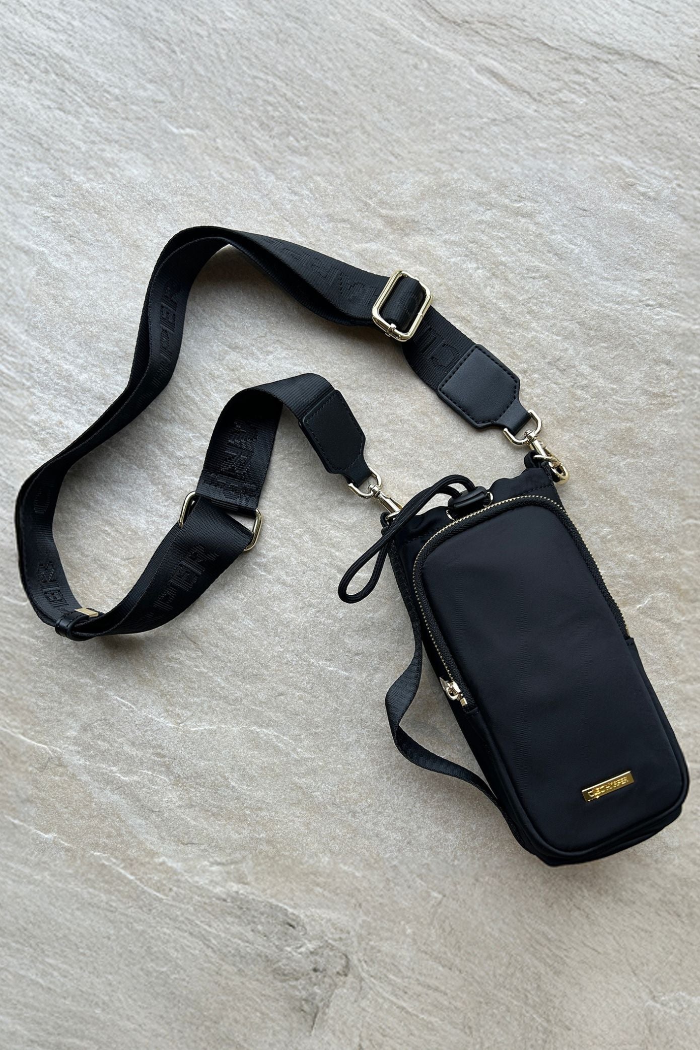 Water Bottle Bag & Bottle - Black - Cleo Harper